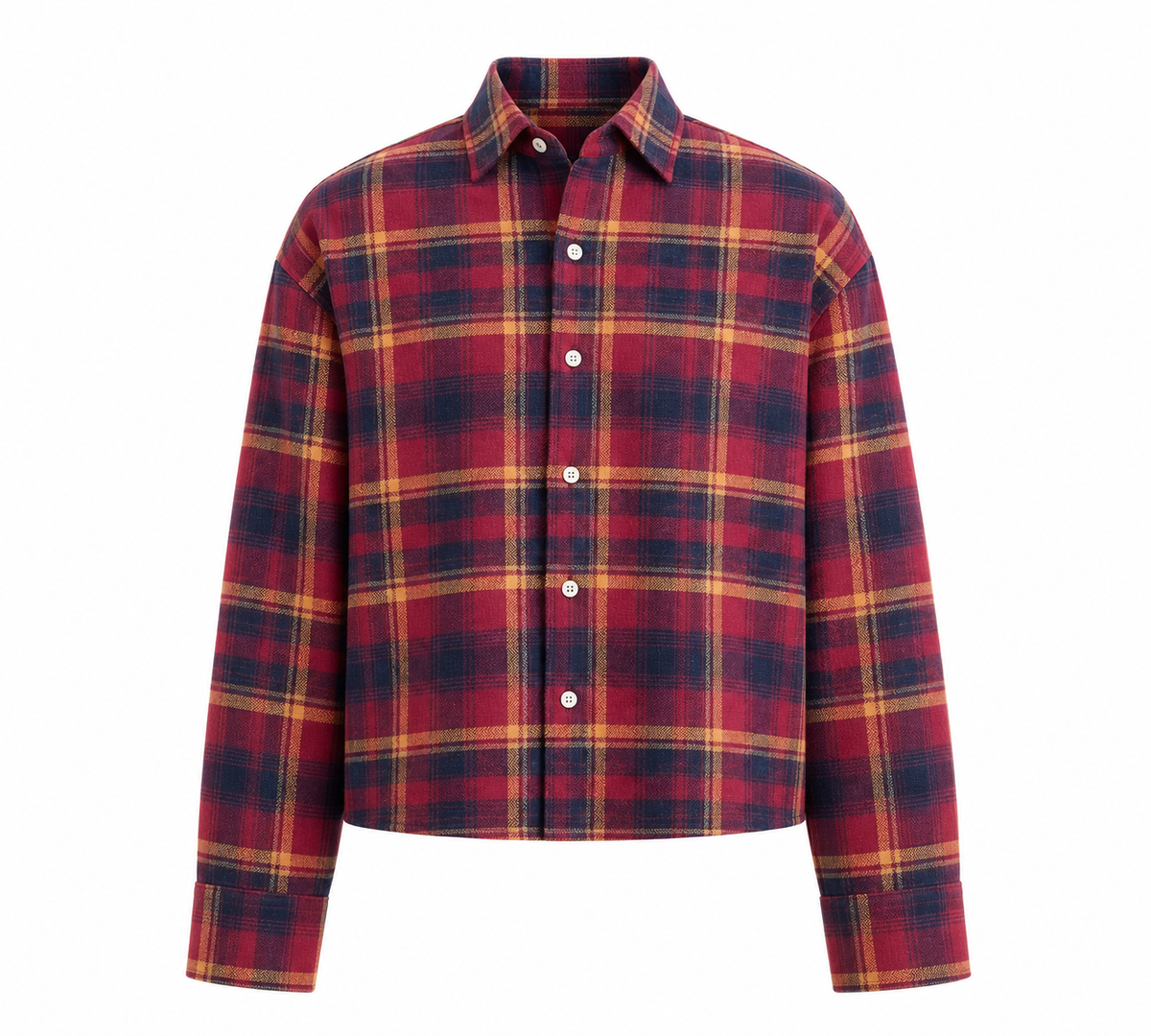 Croped-Checkered Premium Cotton Shirt[UNISEX]